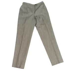 Vintage Harve Benard High Rise Slim Wool Trousers Size 6 Gray Brown Tweed Pants